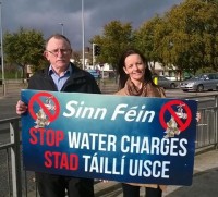 Water Charges Protest Sinn Fein - Dessie Ellis and Cathleen Carney Boud
